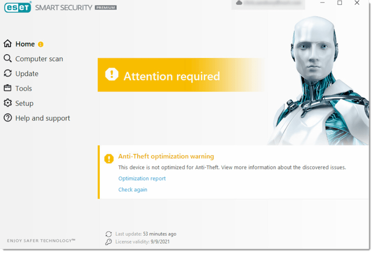 Eset yellowing Eset yellowing